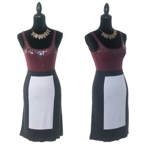 MarlaWynne Sweater Knit Colorblock Skirt